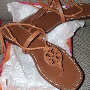 Tory Burch Braided-Ankle Ambra Sandals
